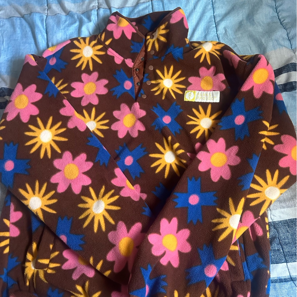Floral Patterned Fleece Top
